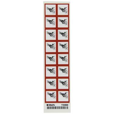 Imagem de Brady 118816 Etiquetas de vinil GHS Explosive Picto, preto/vermelho sobre branco, 2,5 cm de altura x 2,5 cm de largura, pictograma "explosivo" (16 etiquetas, 1 cartão por pacote)