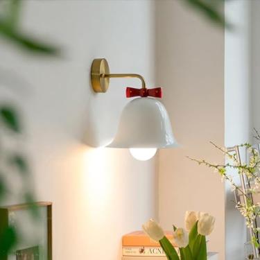 Imagem de Luminárias de parede de metal modernas com cúpula de sino, luminárias de parede criativas nórdicas com cúpula de resina branca para quarto de crianças, sala de estar, varanda, corredor, cabe