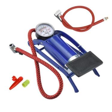 Imagem de Bomba Ar Pedal Manual Portátil Encher Pneu Bike, Moto, Carro