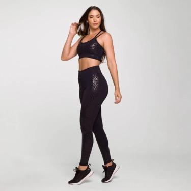 Imagem de Conjunto oncinha tl - LOT FITNESS COMERCIO E INDUSTRIA LTDA, M, Preto
