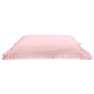 Imagem de Fronha Buettner Cristal Renda Renascença Percal 300 Fios 50x70cm, ROSA