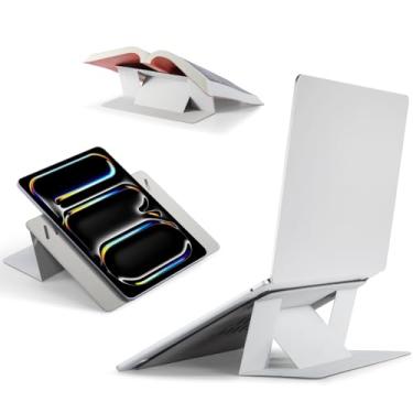 Imagem de Suporte de laptop invisível para mesa MOFT Sem adesivo, com elevação de ângulo duplo, dobrável e portátil, para tablets acima de 13” e laptops acima de 15”, branco (Misty Cove) (versão não adesiva)