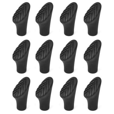 Imagem de TRIWONDER Protetores de borracha para bastões de trekking ponteiras de caminhada de substituição flexível para bastões de caminhada (A - Preto - 12)