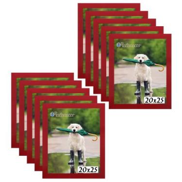 Imagem de Kit 10 Porta Retrato Molduras 20x25 Vermelho - Santamaria Molduras