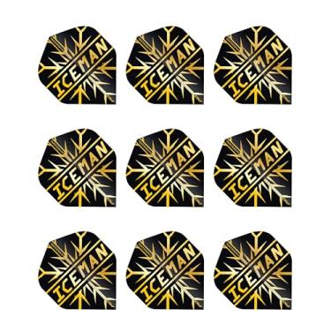 Imagem de RED DRAGON Gerwyn Price Hardcore Premium Gold Snowflake Dart Flights - 3 conjuntos por pacote (9 voos de dardo no total)