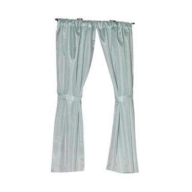 Imagem de Carnation Home Fashions, Inc Carnation Home Fashions Cortina de janela de banheiro de tecido, 91 cm, azul spa