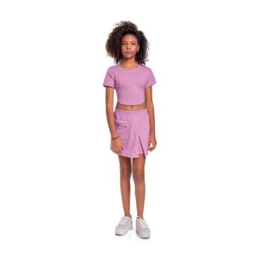 Imagem de Blusa Corset Básica em Molecotton Juvenil Gloss, Roxo, 14