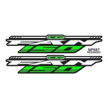 Imagem de Adesivo Faixa Lateral Resinado Moto Honda Cg Fan 150 Verde - Resitank