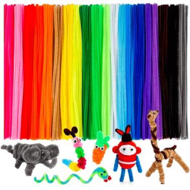 Imagem de Kit 200un Hastes De Chenille Colorido Limpador Cachimbo 30cm - Things 