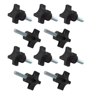 Imagem de POWERTEC QNB3009-P2 Puxadores de pino de 4 pontos, 5/16"-18 parafuso de polegar roscado botão estrela com pino de 2,54 cm, pacote com 10