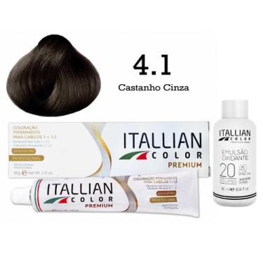 Imagem de Coloração 4.1 Castanho Cinza + Oxi 20 Vol  Itallian Color