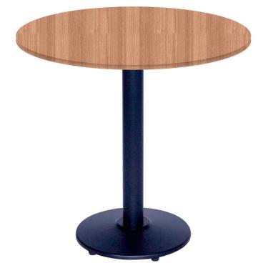 Imagem de Mesa Zeta Ferro Preto 75 cm (Alt) Disco Redondo Tampo MDP Redondo 70 cm (Larg) x 2,50 cm (Alt) Noce Nat