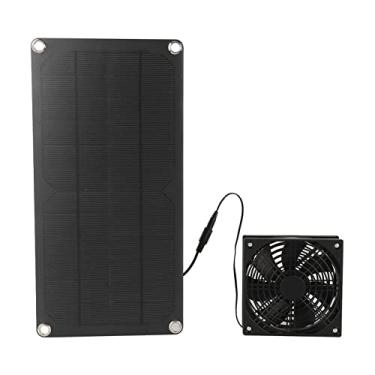 Imagem de Kit de ventilador de painel solar GRCFUMO, mini galinheiro de 20 W, exaustor de janela para casa de animais de estimação, ventilação de resfriamento externa de baixo ruído para