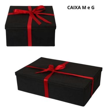 Imagem de Caixa de Presente Grande Elegante com Fita Vermelha - Organibox