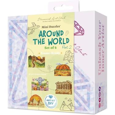 Imagem de DIAMOND ART CLUB Around The World Part 2 Mini Dazzles, kit de pintura de diamante DIY divertido para adultos, tela de arte de diamante para iniciantes, 10 x 15 cm (pacote com 6)