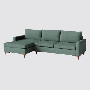 Imagem de Sofá Viena com Chaise 2,70m em Linho Verde - Home Mobily