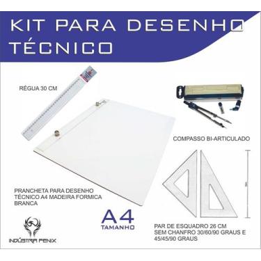 Imagem de Kit Prancheta Desenho Técnico Engenharia Arquitetura Edificações a4 Fo