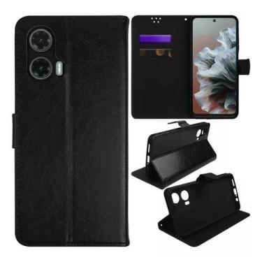 Imagem de Capa Carteira Case com Flip para Motorola Moto G35  Cor Preta - LXL