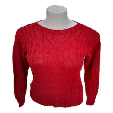 Imagem de Suéter Blusa De Frio Feminina Manga Longa Inverno Tricot Lã-Feminino
