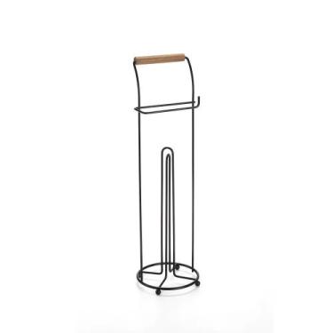 Imagem de Suporte De Chão 4 Rolos De Papel Higiênico Cor Preto Arthi