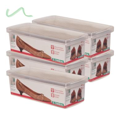 Imagem de Caixa Pequena Para Sapatos Calçados Tênis Ordene Plástico 5 Un