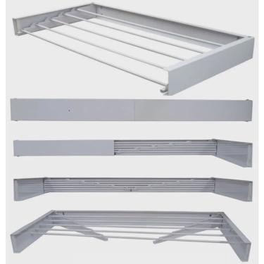 Imagem de Varal Magico 5 Varetas Aluminio Branco Dobravel 90cm