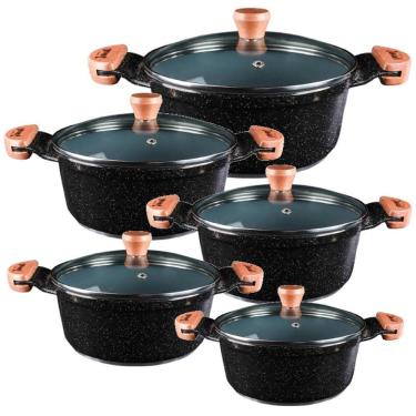 Imagem de Jogo Panela Preto Liso Antiaderente Cerâmica Javali Am 16A24