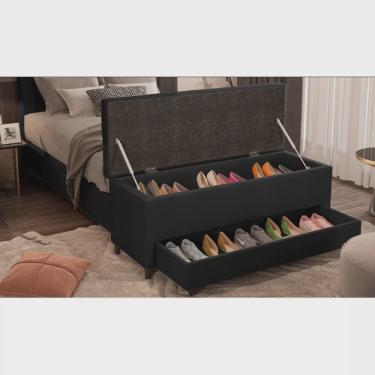 Imagem de Puff Baú Sapateira Solteiro 96x50x48cm Móveis Digital