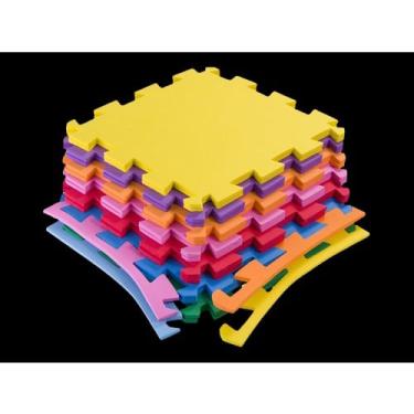 Imagem de 8 placas tapete kit tatame emborrachado divertido- bebês brincar com segurança amarelinha dupla face de alta durabilidade brinquedotecas primeira idad