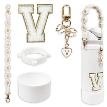 Imagem de Conjunto de monograma fofo de bota de silicone compatível com garrafa de água Owala 947 ml - Acessórios perfeitos para Owala Tumbler, Owala Free Sip, Pink Owala, Black Owala, copo de café owala