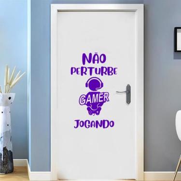 Imagem de Adesivo Não Perturbe Gamer Decoração Casa, Quarto, Sala e Porta - Impr