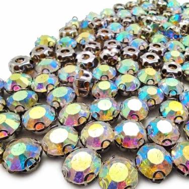 Imagem de  Strass de Rebitar 6mm + Rebite Aço inox - Alto Brilho - 100 Peças - I