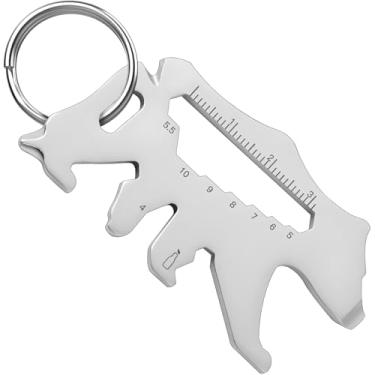 Imagem de Presente de Dia dos Pais da Esposa Filha Filho, Chaveiro Multiferramenta 15 em 1 Bolso EDC, Chaveiro Engraçado Papa Avô Dia dos Pais, Presente de Aniversário para Homens e Mulheres (Urso)