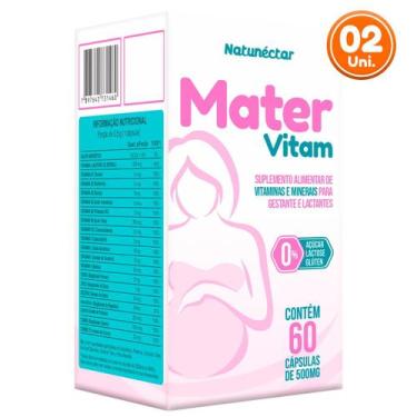 Imagem de Combo 2  Mater Vitam 60 Cápsulas Vitamina Gestante Lactante - Natunéct