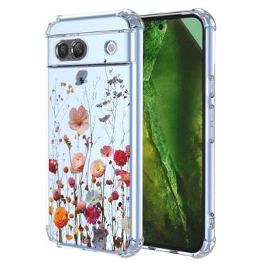 Imagem de RRXSYXL Capa para Google Pixel 8A com estampa floral transparente, capa macia à prova de choque para Google 8A, linda flor