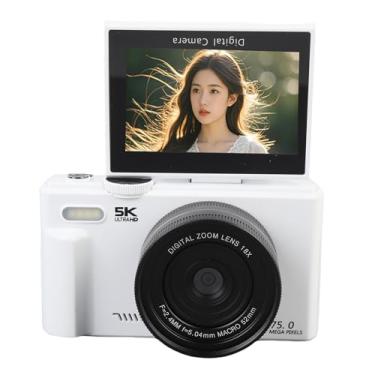 Imagem de Câmera Digital 5K para Fotografia, UHD WiFi AutoFocus 75 MP 180 ° Screen Flip 18x Zoom Compacta Câmera Vlogging de Vlogging, Câmeras Compactas de WiFi HD para Viagens do YouTube