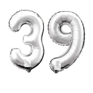 Imagem de Balao Numero Metalizado 1m Bexiga Metalica festa Aniversario - Balões 
