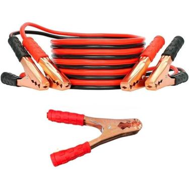 Imagem de Cabo Para Recarga De Bateria 3m Com Garras Em Aço Cobreado 1200A Bitola 12mm Resistente E Seguro Chupeta