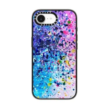 Imagem de CASETiFY Capa Impact para iPhone 16e [proteção contra quedas de grau militar de 2,5 m 4X/compatível com Magsafe] - Confetti Pop rosa - preto transparente