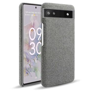 Imagem de Capa para Google Pixel 6a 5G,Capa desenhada em lona,Case Protetora Ultrafina com Empunhadura Macia,Design em Tecido Antichoque e Antiarranhões-Gray