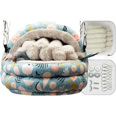 Imagem de Ninho quente de inverno para papagaio, casa quente, ninho de pássaros, rede suspensa de inverno, cama de pássaros, cama esconderijo de papagaio, lavável para periquito quacre, calopsitas, periquitos