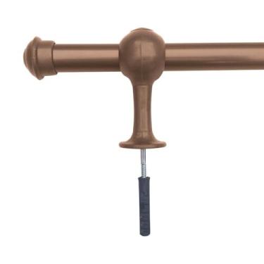 Imagem de Kit Varão de Madeira Para Cortina Simples 2,00 Metros 19mm com Ponteira e Suporte