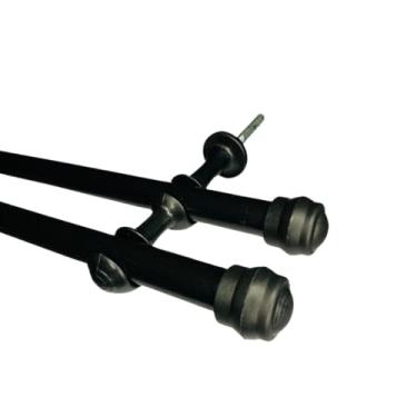 Imagem de Varão de cortina de Aço 2,0 metros Duplo 19mm fino Bastão de cortina Ferro Varão Duplo(Preto)