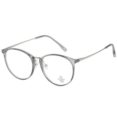 Imagem de Armação Para Grau Feminino Óculos Redondo (Cinza)