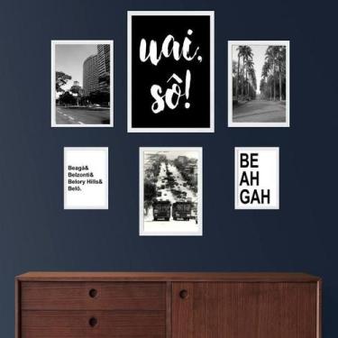 Imagem de Composição 6 Quadros Cidade De Belo Horizonte - Com Vidro - Quadros On