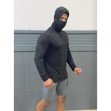Imagem de Camisa Térmica Masculina Manga Longa Com Capuz e Bala Clava Touca Ninj