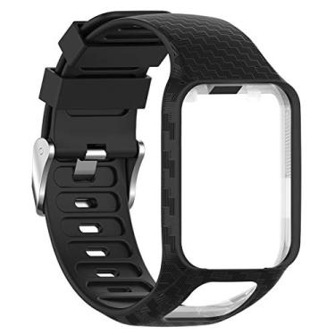 Imagem de MOTONG Para Tomtom Adventurer Band – Pulseira de substituição de silicone para Tomtom Adventurer/Tomtom Golfer 2/Tomtom Runner 2/3/Tomtom Spark/Spark 3 (preto)
