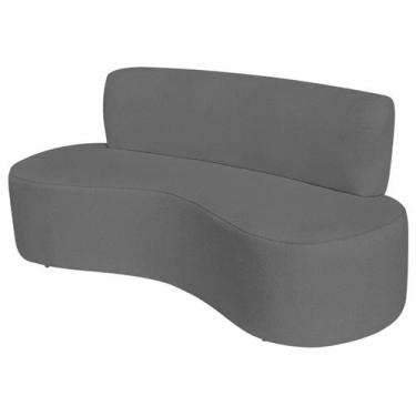 Imagem de Sofá Curvo Orgânico Escritório Recepção 4 Lugares Amsterdã 200cm Suede
