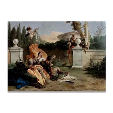Imagem de Surprised Giovanni Battista Tiepolo Impressão em tela – Obra-prima rococó barroca, pintura escolar de Veneza, pintura a óleo decorativa para galeria doméstica 60 x 84 cm