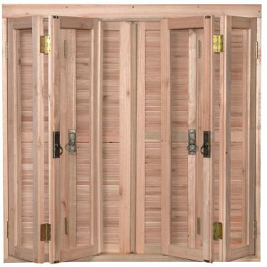 Imagem de Janela com Caixilhos Pantográficos para Vidros Inteiros e Venezianas Pantográficas Natural